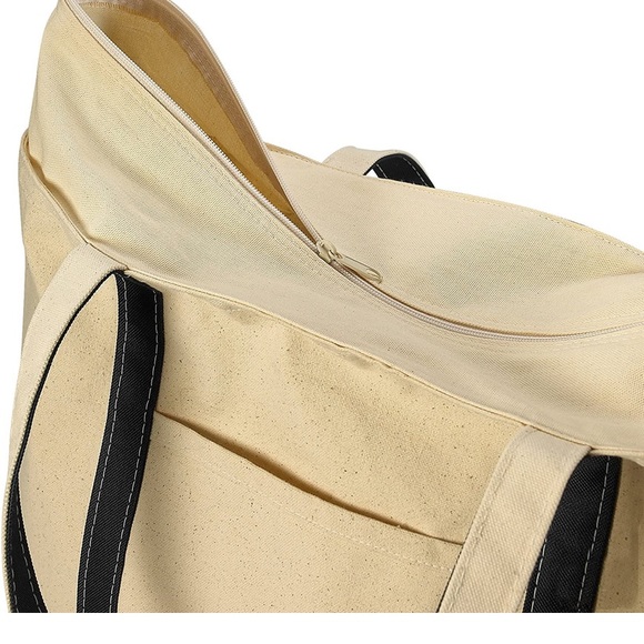 NEW Black Canvas Tote - Picture 2 of 5